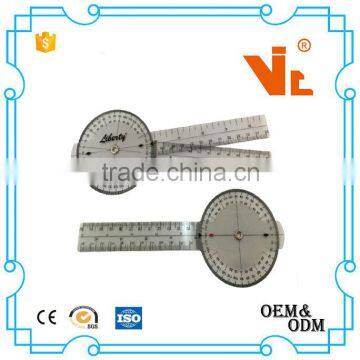 V-T018 360 degree clear Plastic goniometer protractor medical ruler Angle ruler