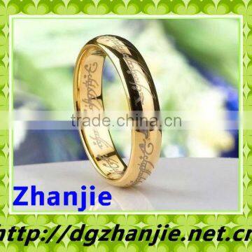 Fashion Gold tungsten ring lord of the ring gold plating