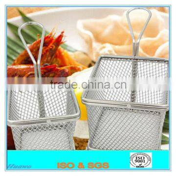 Eco-friendly stainless steel deep cooking french fries basket