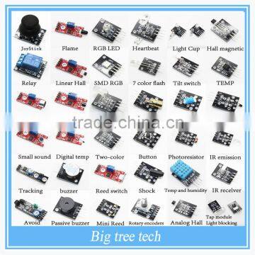 Helpful 37 In 1 box Sensor Kit--IR receiver/Joystick/Tracking/Relay/Buzzer/REG LED/Flame Motor DIY kit Good Quality