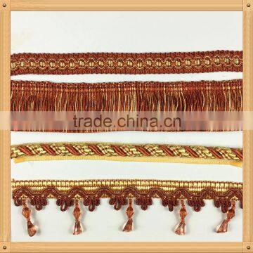 Factory hot sale carpet brush fringe , decorative pillow fringe & cushion fringe