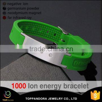 most popular jewelry set friendship fashionable silicone energy bracelet stainless steel clasp bio energy