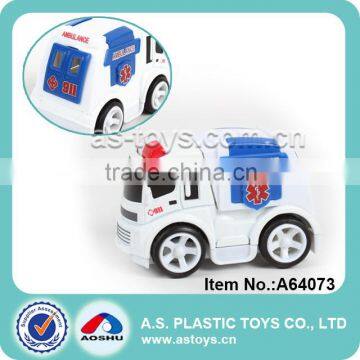 Cartoon friction power mini diecast ambulance toy