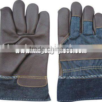 Dark color full palm furniture leather working glove