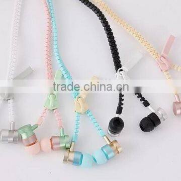 zipper earphone/zipper earbuds