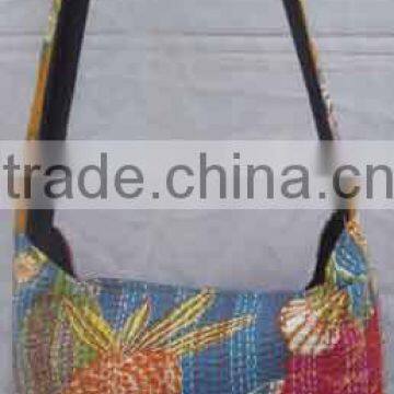 Traditional Ethnic Kantha embroidery quilted shoulder bag