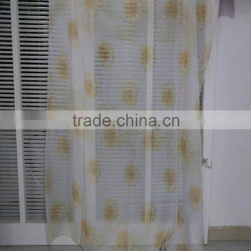 Modern polyester sunflower printed tulle sheer curtain fabric for hotel decor