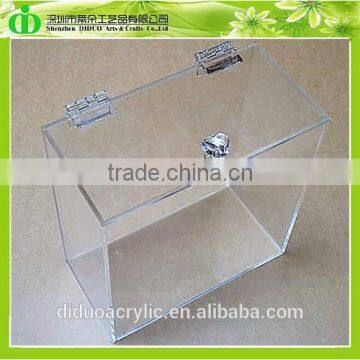 DDX-0198 Trade Assurance Clear Acrylic Tin Box With Hinged Lid