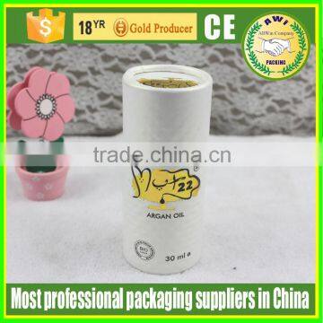 fashionable design white round box cylinder paper tube with gold stamping logo printing luxury high end quality