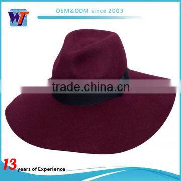 Wholesale Fashionable Wool Felt Hat Fedora Hat Custom Logo Band