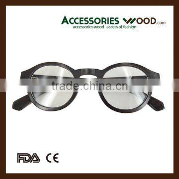 Quality round frame opticals gentelman wooden glasses for student