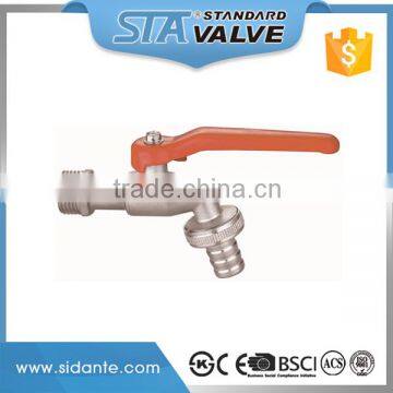 ART.2002 Factory Price Hot Sale 1/2"x3/4" 3/4x1" Forged Body Nickel Plated Brass Bibcock with Steel Handle for Washing Machine