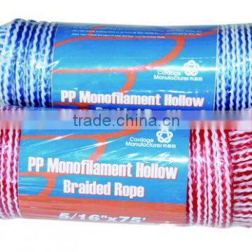 PP Monofilament Hollow braided rope/high quality