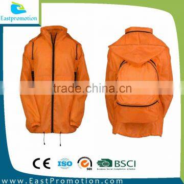 FOLDABLE NYLON WINDBREAKER 100% WATERPROOF JACKET