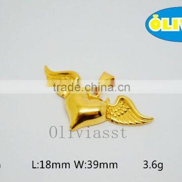 Olivia 2016 New Modern Fashion Jewelry 316 Stainless Steel Cast Love Heart With Wing Pendant