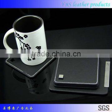 New Arrival Beer Decorative Black PU Leather Coaster photo-2