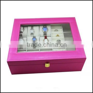 Jewelry box with multiple function as leather watch box