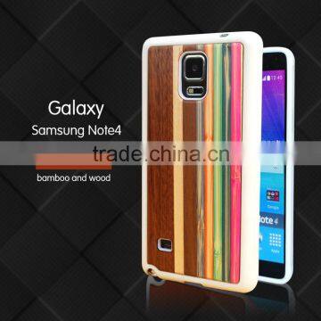 New Color Genuine Wood Bamboo Galaxy Note 4 Case for Samsung Note 4 TPU Case