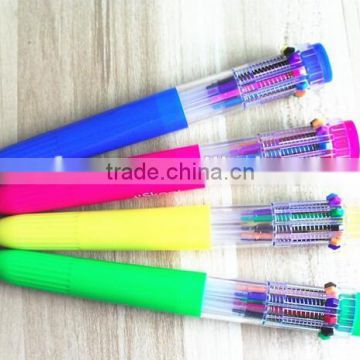 cheap plastic multicolor ball pen for promotion