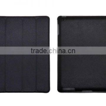 Heat setting stand leather case for the new iPad 3 Black