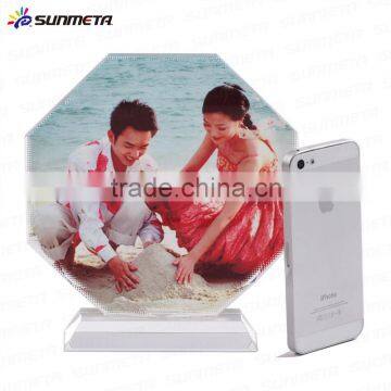 Sunmeta christmas gift Octagonal screen shape sublimation crystal(BSJ26C)