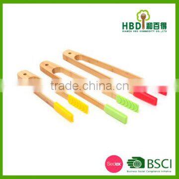 bamboo silicone food tong