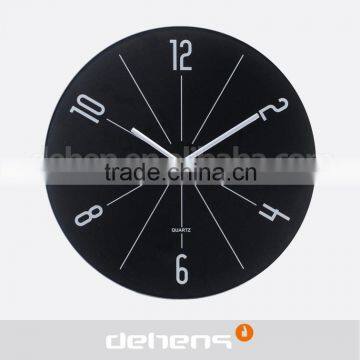 DEHENG black elegant embosed numbers wall clock