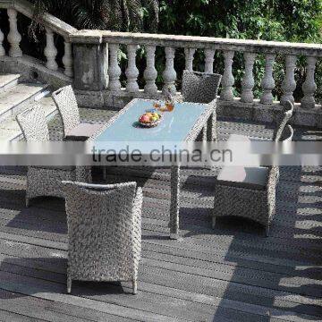 Elegant design rattan wicker 7pcs dining sets outdoor furniture