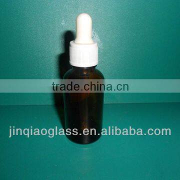 50ml amber glass eye drop bottle with glass pipette