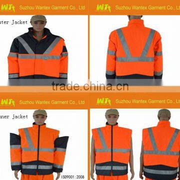 High Visibility Hi viz 5 in 1 Winter rain jacket wear reflective safety work wear