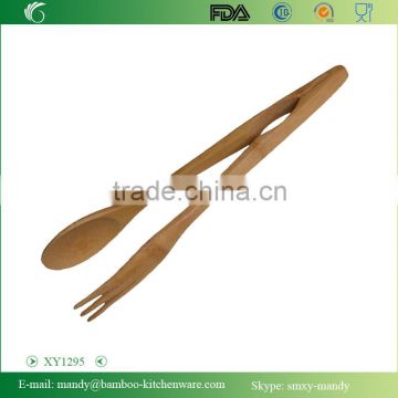 Stirring bamboo clip for food , with spoon and fork