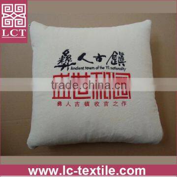 supply Italy imported ink colour never fade supersoft velour fabric embroidery cushion for advertisement(LCTP0096)