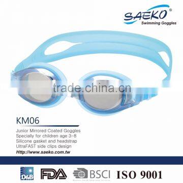 KM06 - Comfortable Silicone Gasket Adjustable Silicone Strap High Quality Kids Swimming Goggles