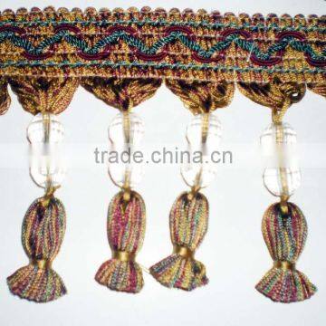 Beaded Fringes Glass Beaded Fringe Wooden Beaded Fringes Crystal Beaded Fringes Sequence Beaded Fringes