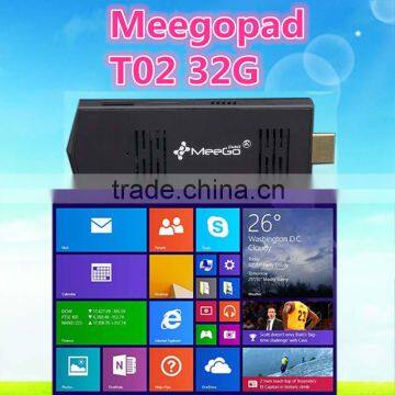 2015 latest MEEGOPAD T02 INTEL Z3735F Quad Core win8 ANDROID DUAL BOOT MINI PC DONGLE TV STICK COMPUTE STICK