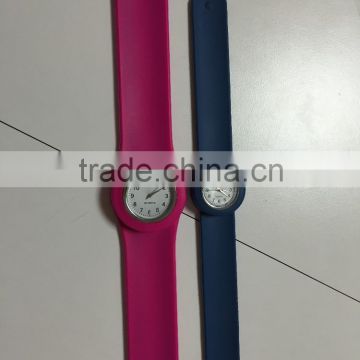 Customized long strap watch with slap silicone band