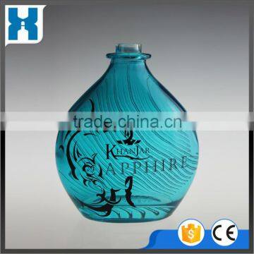 ROUND BLUE PAINTED VODKA GLASS 1000ML BOTTLE