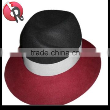 wool Korean fashion double color wide brim fedora for ladies