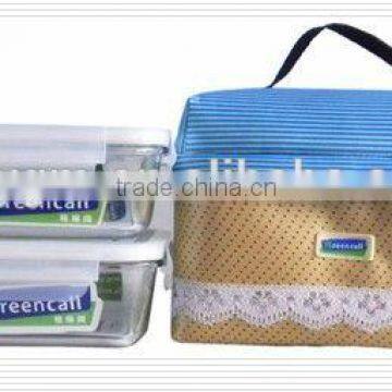 2pcs BPA-free Airtight Glass Food Container Set With PP Lock Lid