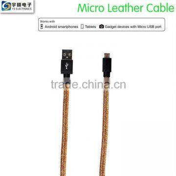 1M Micro Leather Cable for Samsung/Smartphone