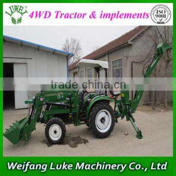 Factory supply 4*4 tractor with front loader and backhoe