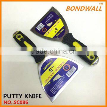 Construction tool Stainless steel blade putty knife rubber handle