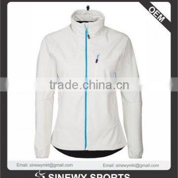 Full zipper 2015 lastest fashion softshell jacket white