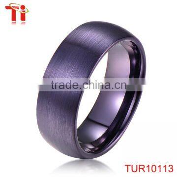 2016 women tungsten engagement ring dome and brushed surface design purple plated