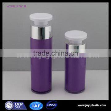 Hot sale purple acrylic cosmetic bottle plastic empty for skin care