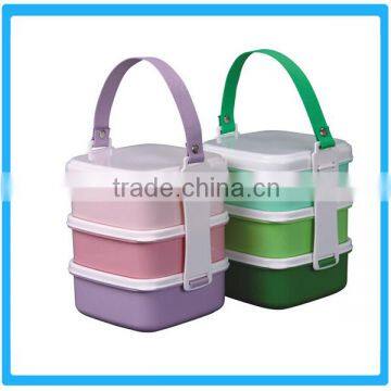 Yiwu Three Layers Lunch Box For Sale,Three Color Plastic Storage ContainersWith String