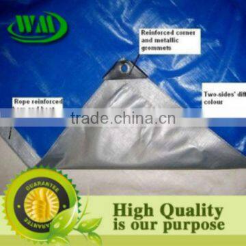 two side different color pe coated canvas tarpaulin of reinforce edge