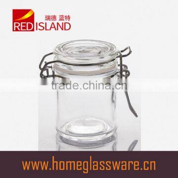 40ml clear glass storage jar with clip top