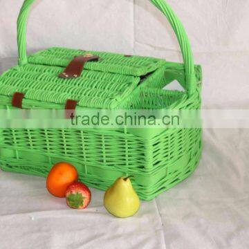 Hot sell High Quality 2 Person colorful Wicker Picnic basket