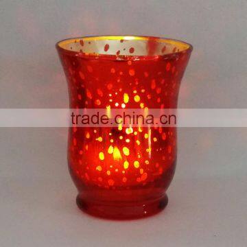 New design electroplated glass candle jars for Christmas decoration